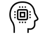 Computer chip in brain Icon